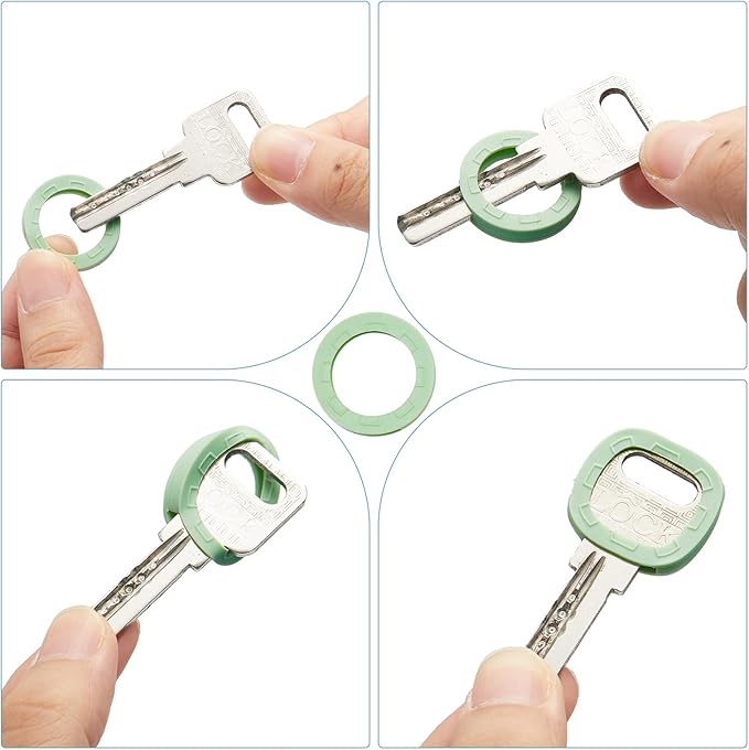 Blulu 80 Pieces 1Inch Colored Key Covers Caps Tags Covers Set Plastic Key Color Identifier Rings Toppers(Pastel Color)