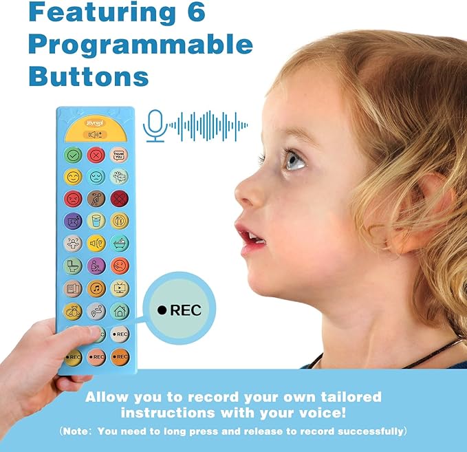 Joyreal AAC Device for Autism, Non Verbal Communication Tools for Speech Therapy & Stroke Rehab. Autism Talking Aids with 6 Programmable Buttons & Adjustable Volume, Autism Toys for Kids and Adults