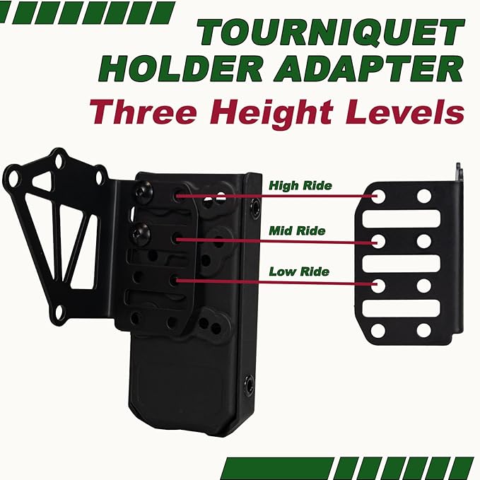 Tourniquet Holder for Gun Holster, Tactical Tourniquet Holder Adapter Mount, Police Gear Accessories with QLS Kit for 3-Hole Holster
