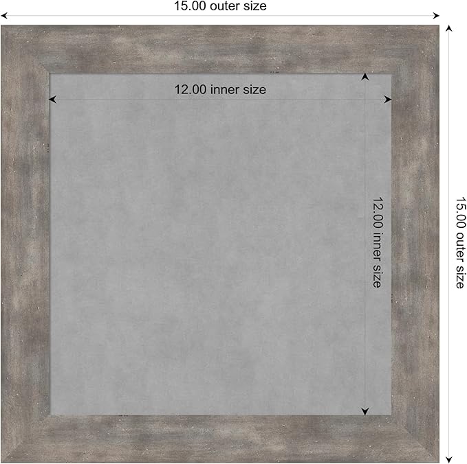 Amanti Art Silver Framed Magnetic Board 15x15 X-Small Vision Board for use with Magnets, 100% Metal Sheet to Display Items as Office Decor or for Home Organization in mudroom, Kitchen or Kids Room