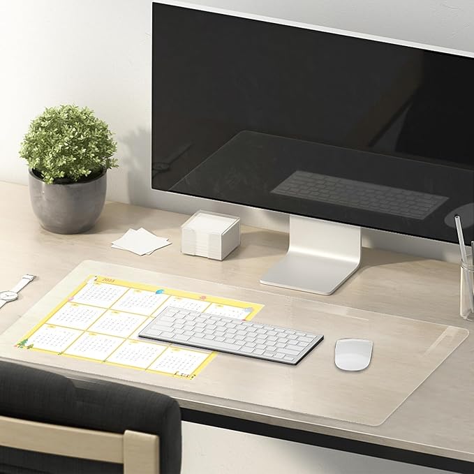 Eisdroma 24 x 78 Inch Clear Table Cover Protector, Clear Table Protector for Dining Room Table, 1.5mm Plastic Table Cover, Waterproof Table Pad for Kitchen, Office
