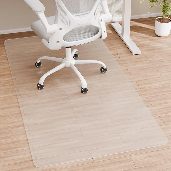 HOMEK Office Chair Mat for Hardwood Floor, 72" x 36" Clear Computer/Desk Chair Mat for Hard Floor, Thicker, Easy Glide, Non-Slip, Protects Hard Surfaces from Scratches, Ideal for Home or Office