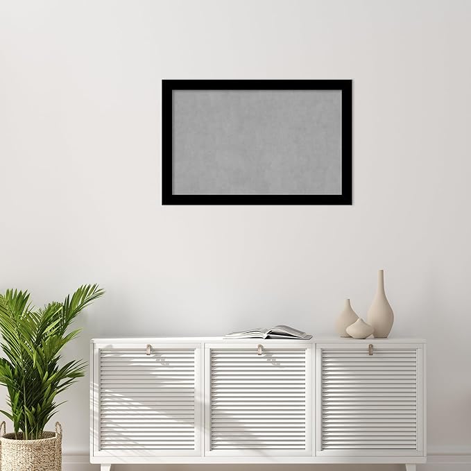 Amanti Art Black Framed Magnetic Board 23x35 Large Vision Board for use with Magnets, 100% Metal Sheet to Display Items as Office Decor or for Home Organization in mudroom, Kitchen or Kids Room