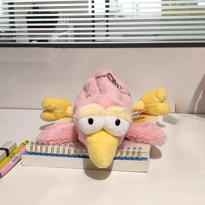 XZR Cute Pen Bag Case Box Stocking Stuffers Cute Creative Animal Cartoon Large Capacity Shark Bird Zipper Organizer Storage Bag Box Nice Gift (Pink Hummingbird)