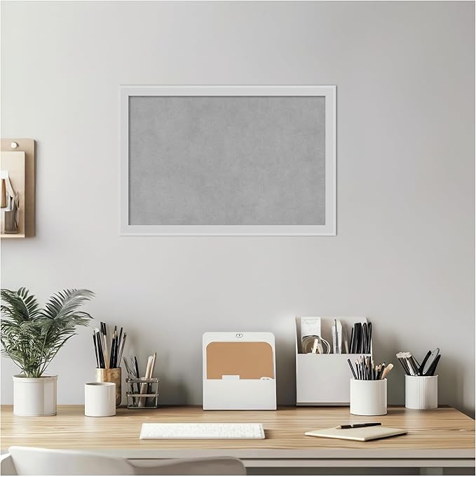 Amanti Art Silver Framed Magnetic Board 13x19 Small Vision Board for use with Magnets, 100% Metal Sheet to Display Items as Office Decor or for Home Organization in mudroom, Kitchen or Kids Room