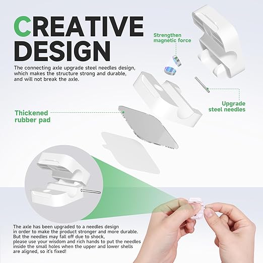 9 White Magnetic Cable Clips,Under Desk Cable Management,Cord Holder for Nightstand Home Office Car Phone Wall,2025 Adhesive Cord Organizer[0.45" in Ht Save Space/Versatile for Wire Up to 0.27" OD]