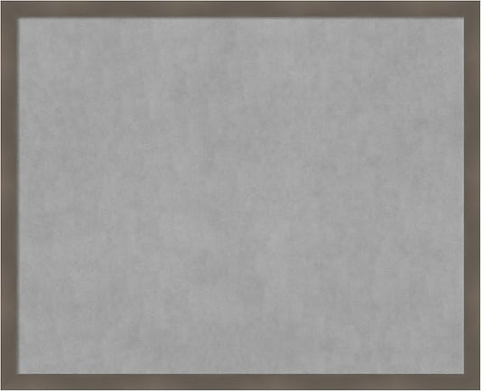 Amanti Art Grey Framed Magnetic Board 34x42 X-Large Vision Board for use with Magnets, 100% Metal Sheet to Display Items as Office Decor or for Home Organization in mudroom, Kitchen or Kids Room