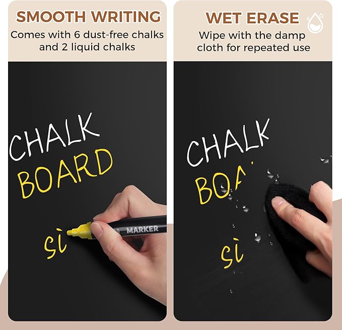 SELEAD 100% Real Wood Frame Magnetic Chalkboard with Stand - 10x12 Inch Small Tabletop/Hanging Chalk Board Words Sign Board, Message Menu Board for Cafe, Business, Wedding - Vintage White