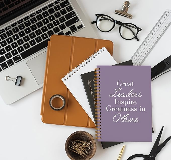 OXW Purple Meeting Notebooks for Work, Leadership Gifts Office Work Notebook Journal for Writing Note Taking, Thank You Gifts for Women Men Leader Boss Mentor Principal Manager, 5.5"x8.3"