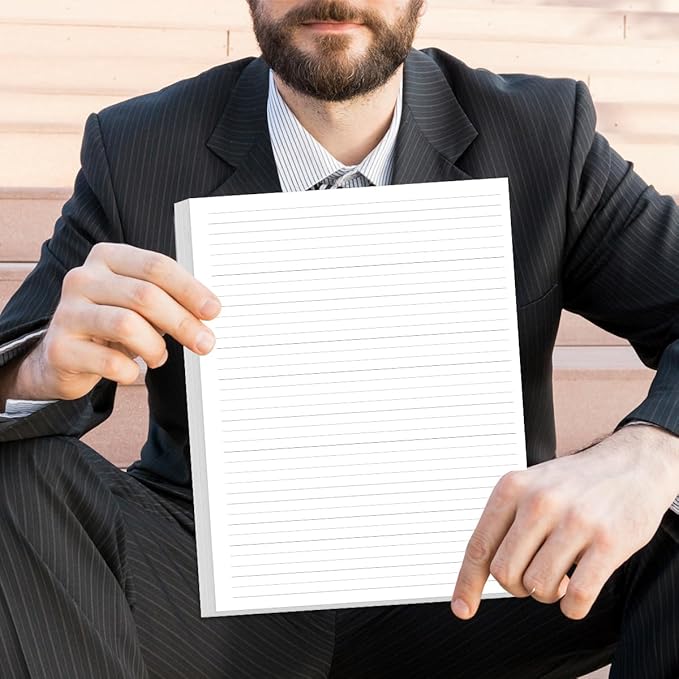 Unpunched Line Paper - 100 Sheets/200 Pages Loose Leaf Paper Line Refills, Letter Size, 100gsm, White, 8.5" x 11"
