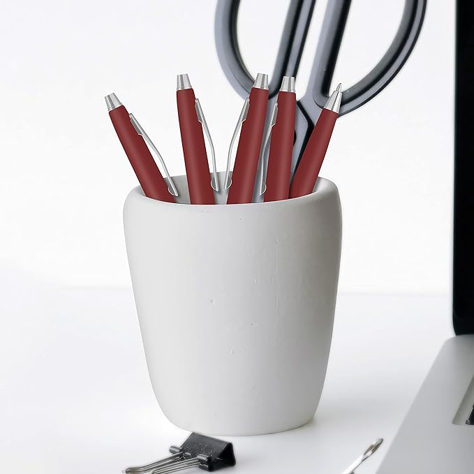 DISCOUNT PROMOS Custom Langham Ballpoint Pens Set of 100, Personalized Bulk Pack - Black Ink, Great for Office, School, Business, Tradeshows - Burgundy