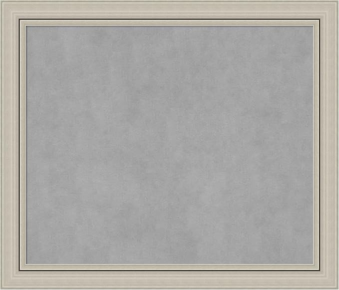 Amanti Art Silver Framed Magnetic Board 24x28 Medium Vision Board for use with Magnets, 100% Metal Sheet to Display Items as Office Decor or for Home Organization in mudroom, Kitchen or Kids Room
