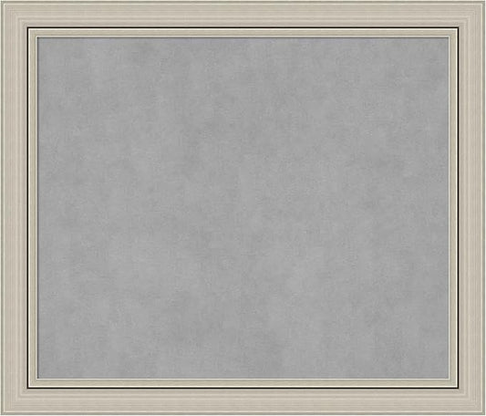 Amanti Art Silver Framed Magnetic Board 24x28 Medium Vision Board for use with Magnets, 100% Metal Sheet to Display Items as Office Decor or for Home Organization in mudroom, Kitchen or Kids Room