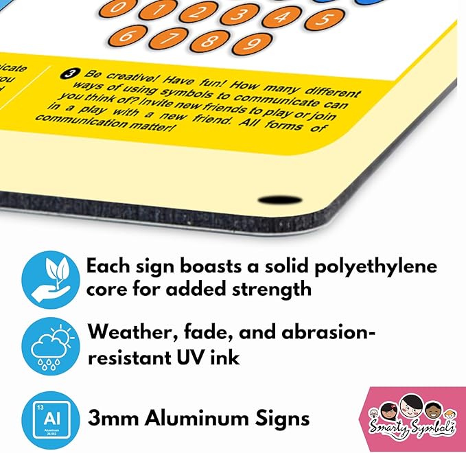 Weather-Proof Aluminum School Playground Communication Board for Autism - Outdoor Inclusive Communication Aid, Lightweight & Durable for Autism & Inclusive Play
