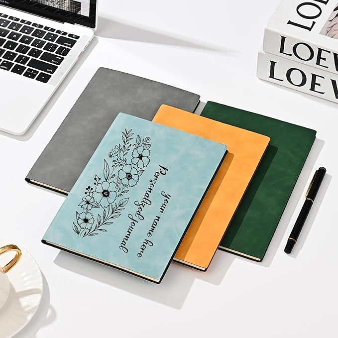 Bliver Personalized Notebook Custom Leather Bound Journals for Writing Daily Engraved Notebooks Gift for Best friends,Women,Teacher