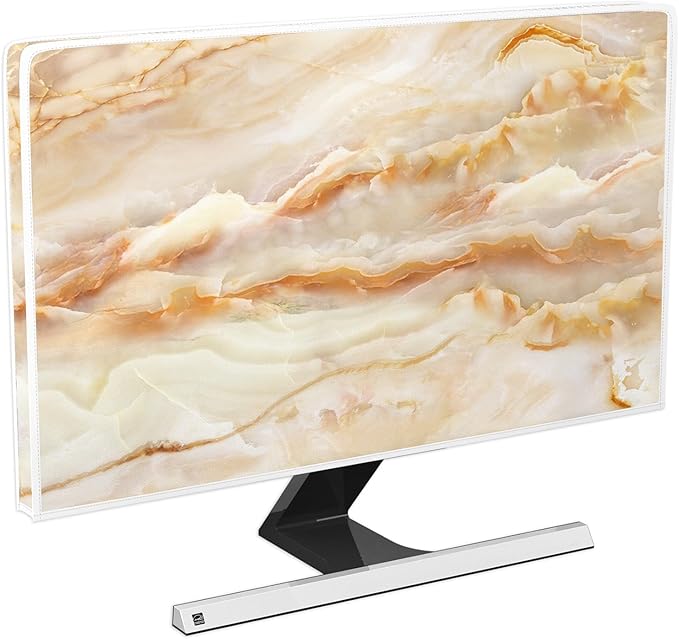 Baocicco Abstract Waterproof TV Screen Cover with Marble Design Aesthetic Television Covers for Xmas Decoration Anti-Static Dustproof Protective Cover for LED LCD OLED TVs 58, 59, 60 Inch