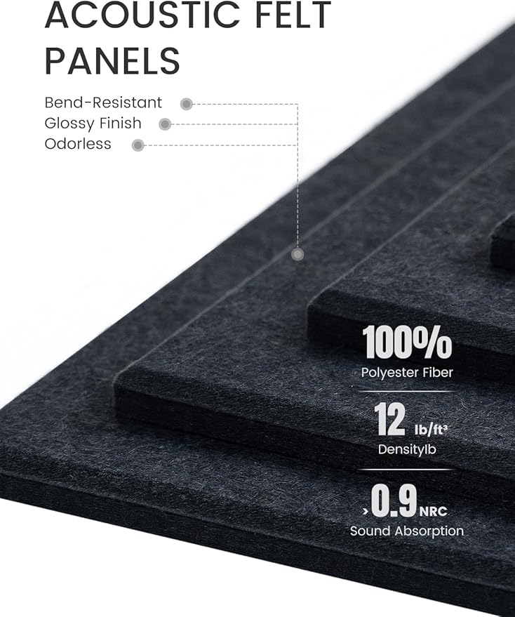 Fluxynara Large Felt Bulletin Board 36" x 24"Cork Board Alternative-6 Pack with 40 Safe Removable Adhesive Tabs, Cork Boards for Walls Cork Board for Home Office Classroom Pin Board-Deep Charcoal Blue