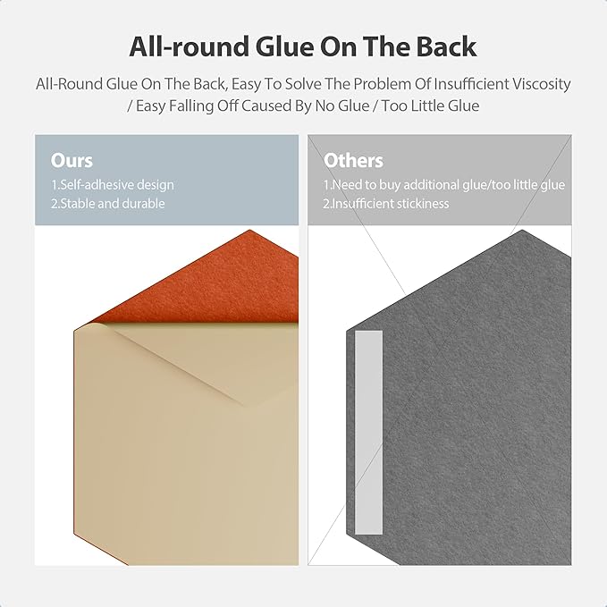 Amantech 12 Pack Acoustic Panels Self Adhesive Sound Proof Foam, High Density Sound Acoustic Panel, 12X10.23X0.4 Inch Hexagon Panels in Home, Office, Reccording Room, Studio,and more(Orange-Red)