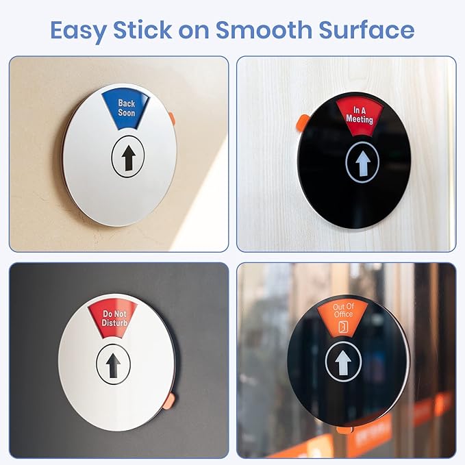 Out Of Office Door Sign - 6 Status Options: Private, Meeting, Do Not Disturb, Remote, Away
