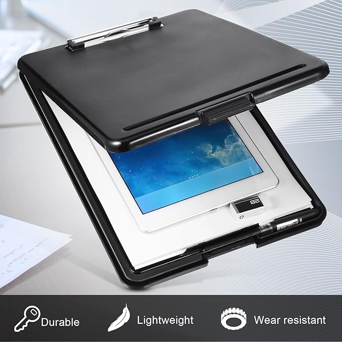 Mimorou 20 Pcs Clipboard with Storage,9.5 x 13.5 Inch Plastic Heavy Duty Foldable Clip Board with Pen Holder Low Profile Clipboard for Nurse Teacher Classroom Office Back to School Supplies