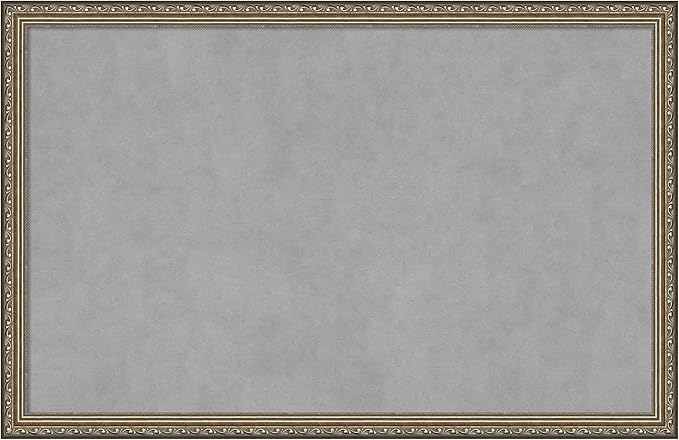 Amanti Art Silver Framed Magnetic Board 22x34 Large Vision Board for use with Magnets, 100% Metal Sheet to Display Items as Office Decor or for Home Organization in mudroom, Kitchen or Kids Room