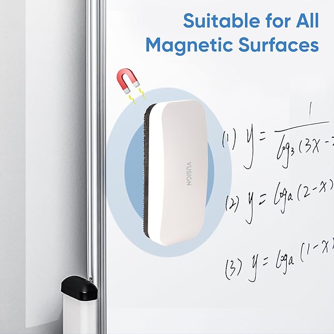 VUSIGN Magnetic Dry Erase White Board Eraser- 2 Pack, Glass Whiteboard Eraser for Dry Erase Board, Glass Board, Calendar Board, Office, Home, School Supplies