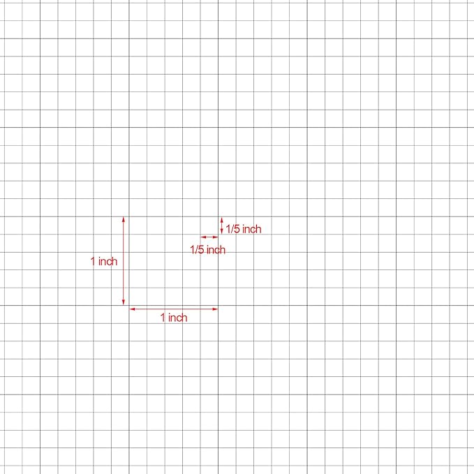 Fuyoooo 25 Sheet Graph Paper Pad 24" x 36" Large Graph 1" and 1/5" Ruled Grid Paper for Engineer Architect Designer Mathematician Draftsmen Sketch House Commercial Building Drafting (Bright White)