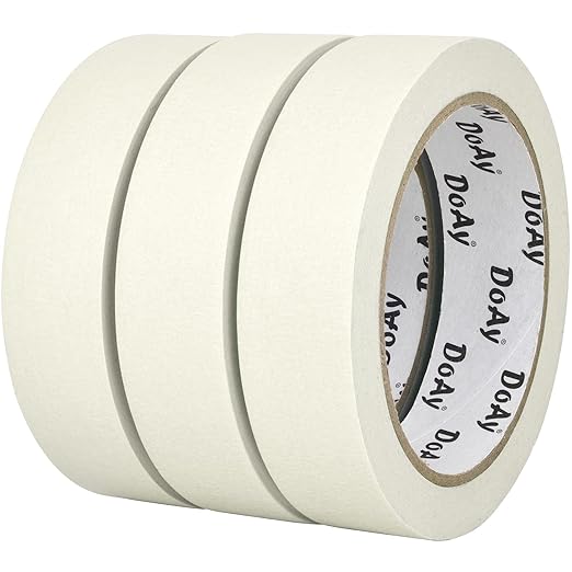DOAY 3 Pack White Painters Tape - Masking Tape 1 Inch Wide - Multi-Surface, Smart Adhesion, Indoor & Outdoor - 270FT Total - Paint Tape for Artist, DIY, Labeling, Art, Car, General Purpose (#3910)