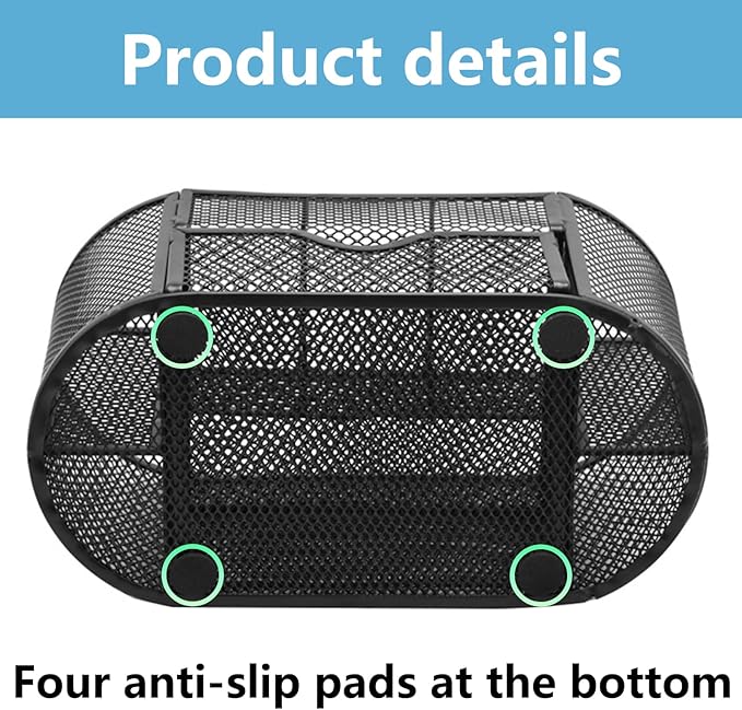 PAKASEPT Desk Organizers, Mesh Desk Organizer Caddy Supplies with Compartments, Makeup Marker Desktop Storage for Office School Home Supplies Teacher Students