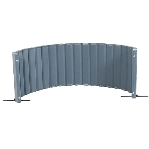 Angeles 30" x 10' Quiet Divider With Sound Dampening Panels, Freestanding Room Divider Wall, Gray