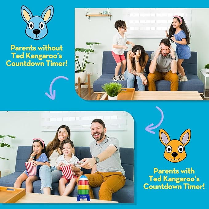 Countdown Timer! Blast Off Visual Timer for Kids with Audio Rocket, 0-24 Hour Countdown, Memory Function, Red Yellow Green Light, Easy Setup, Battery Operated for Classroom and Home Use