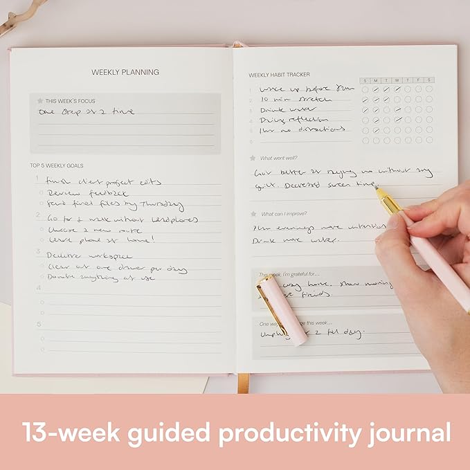 3-Month Productivity & Goal Planner 2026 - Undated Daily Monthly Weekly Planner for Women, Habit Tracker, Time Management & Mindfulness Journal, A5 To Do List Organizer