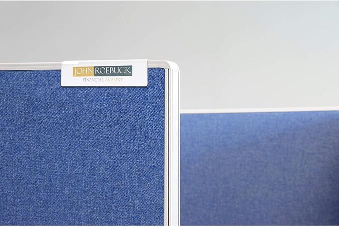 Source One Deluxe Clear Acrylic Cubicle Sign Holder & Name Plates 3 Sizes Available (2 1/4 Inch Hook, Name Plate Double Sided)