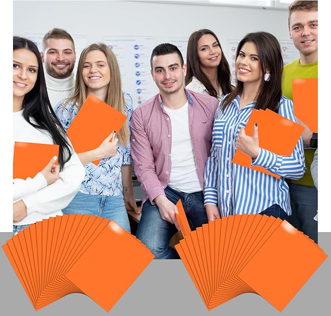 Jutom 50 Pcs 2 Pocket Glossy Paper Folders Glossy Paper Laminated Portfolios, Letter Size, Presentation Folders with Pockets for Office Teacher Worker Supplies (Orange)