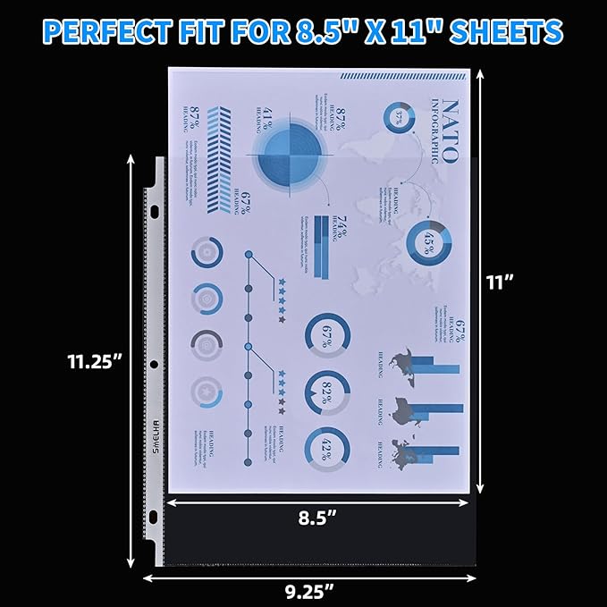 Sheet Protectors 400 Page,Page Protector 8.5" x 11" ，Upgraded Clear Plastic Page Protectors,for 3 Ring Binder, Top Loading Paper Protector with Reinforced Holes,Holds Multiple Sheets，Letter Size