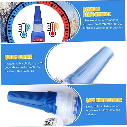 401 Super Glue Nail Liquid for Shoes Repair High Strength Multi Purpose Adhesive for Metal Plastic Jewelry Fast Drying Low Whitening (4 Pack 20ml Each)