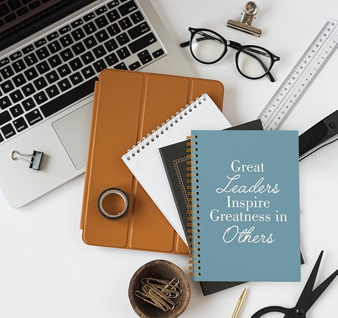 OXW Blue Meeting Notebooks for Work, Leadership Gifts Office Work Notebook Journal for Writing Note Taking, Thank You Gifts for Women Men Leader Boss Mentor Principal Manager, 5.5"x8.3"
