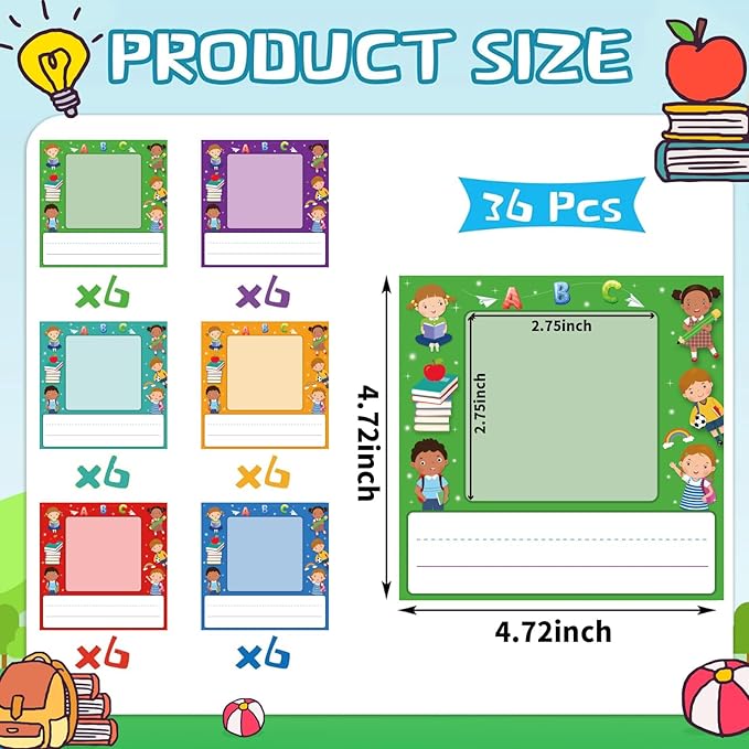 WALENGIF 36 Pcs Kids Photo Nameplates for Desk Kids Desk Name Tags for Classroom with Photo Space Student Name Labels Stickers Back to School Kindergarten Classroom Decoration for Bins Cubbies Office
