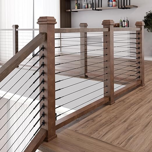 BLIKA 60 Pack 25 30 35 Degree 1/8" Black Cable Railing Angle Beveled Protector Sleeves, T316 Stainless Steel, Angle Protector Sleeves Deck Stair Cable Railing Hardware Kit for Wood Posts