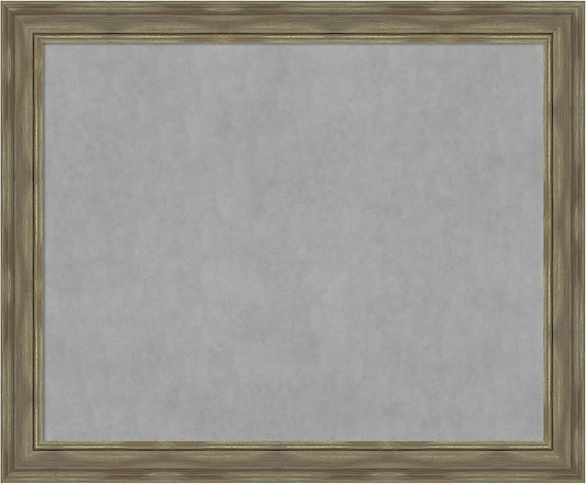 Amanti Art Grey Framed Magnetic Board 38x46 X-Large Vision Board for use with Magnets, 100% Metal Sheet to Display Items as Office Decor or for Home Organization in mudroom, Kitchen or Kids Room