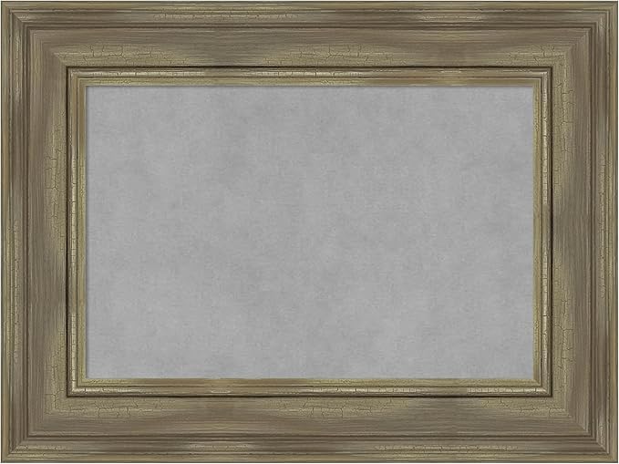 Amanti Art Grey Framed Magnetic Board 18x24 Small Vision Board for use with Magnets, 100% Metal Sheet to Display Items as Office Decor or for Home Organization in mudroom, Kitchen or Kids Room