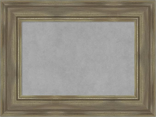 Amanti Art Grey Framed Magnetic Board 18x24 Small Vision Board for use with Magnets, 100% Metal Sheet to Display Items as Office Decor or for Home Organization in mudroom, Kitchen or Kids Room