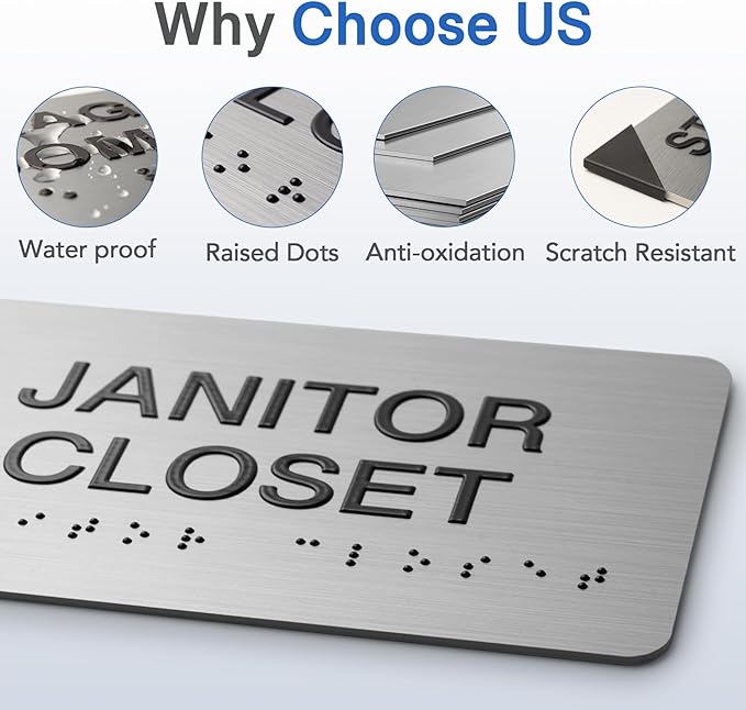 AUTHORIZED Signs with Raised Text & Grade 2 Braille, Brushed Aluminum/Silver Finish Easy Install with Double-Sided Tape, ADA Compliant Conference Room Office Door Sign