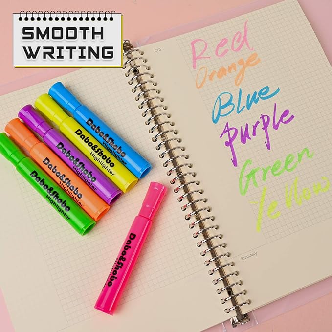 Dabo & Shobo Highlighters Set of 24,Colored Markers And Beautiful Combination Set Liquid Ink Fast Drying And Not Easy To Fade Are Suitable For Classroom, Office And Shop Short Style