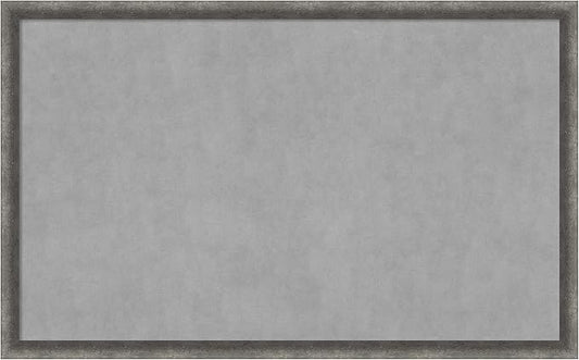 Amanti Art Grey Framed Magnetic Board 26x42 Large Vision Board for use with Magnets, 100% Metal Sheet to Display Items as Office Decor or for Home Organization in mudroom, Kitchen or Kids Room