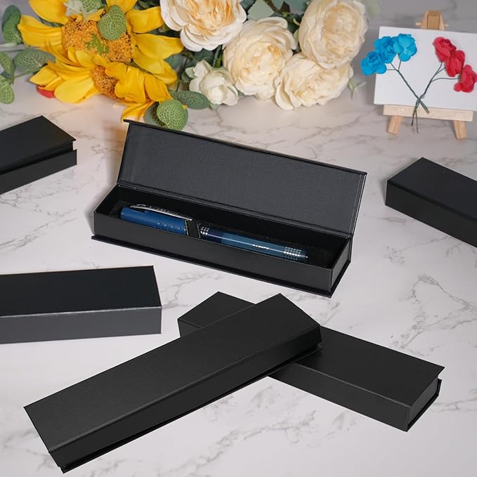 Olutacot 21 Pcs Pen Gift Boxes Empty Black Ballpoint Pen Gift Box with Cushion Pen Jewelry Display Box Empty Present Collection Cases for Birthday Souvenir Business Gifting Office Supplies