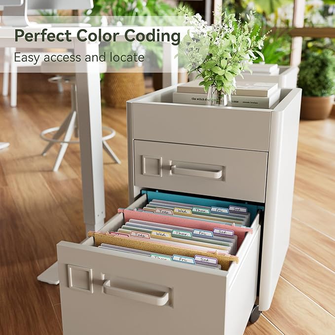 EcoStash Wheat Straw Expanding Hanging File Folders, 3 Color File Organizer, 1.2" Accordion Pockets, Large Capacity, Letter Size for Filing Cabinet, 100% BPA Free, Return to Nature, Healthy Living-6