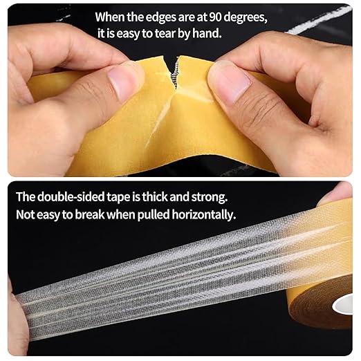 KAIYUER 3Pack Double Sided Rug Tape Heavy Duty,2" x 66FT,Carpet Tape for Rug Fixed,Wall,mats and Woodworker, Super Sticky Cloth Tape,Residue Free