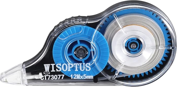 WISOPTUS 15PCS White Correction Tape with Dispenser, 39.37ft Each, Fast, Clean, Opaque and Easy to Use Tear-Resistant Correction Tape Bulk Office or School Supplies, Blue, Red, Gray