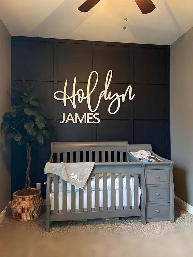 Personalized Name Sign for Nursery - Custom Wooden Name Signs for Kids Room, Personalized Nursery Name Sign - Perfect Kids Room Decor, Wall Name Decoration & Wedding signs, Family Name Signs